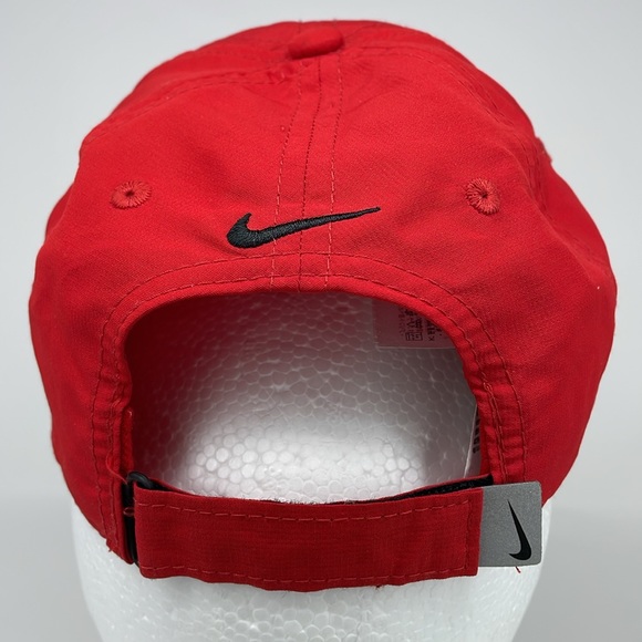 NWOT Nike Just Do It Dri-Fit Swoosh Baseball Hat Cap Youth KidsAge 4-7 Red Black - Picture 4 of 6